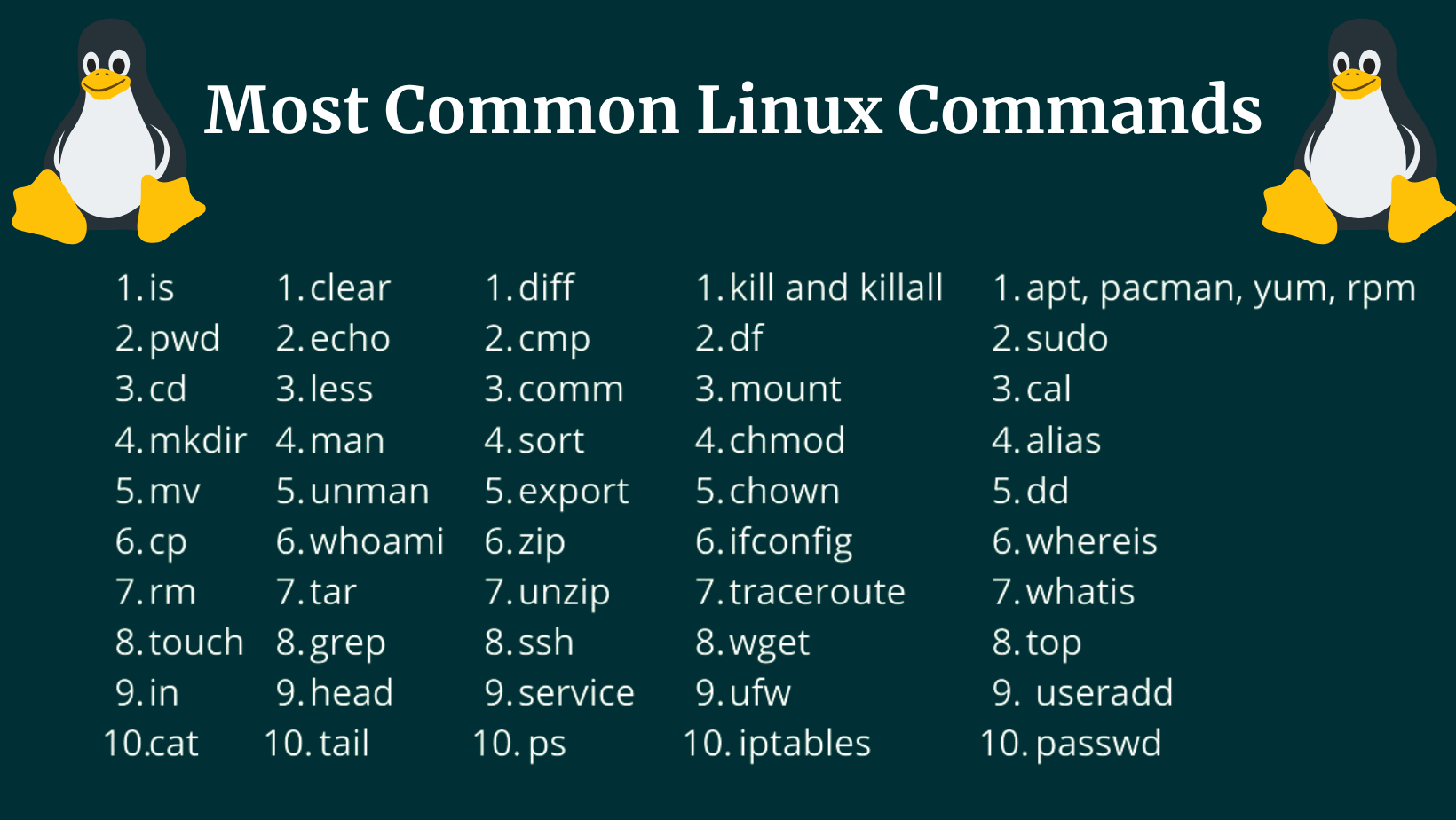 Most common linux commands 2023